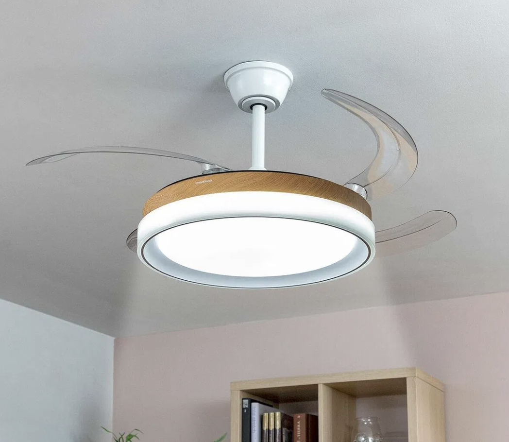 Infällbar LED-takfläkt med fjärrkontroll